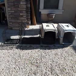 Small Or Medium Metal Wire Pet Dog Cat Kennel Crates $15-$25 Each Or 2 Pet Houses No Door $15 Each 