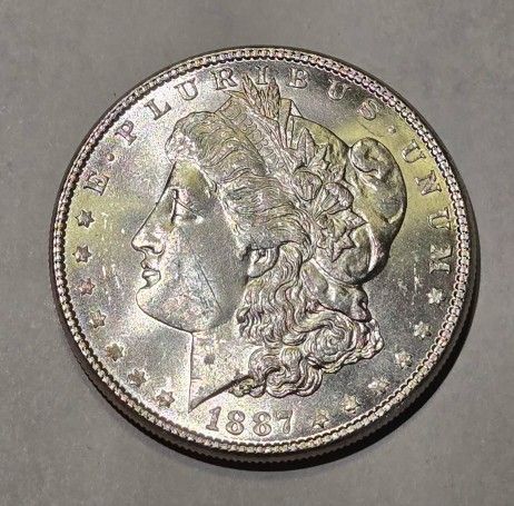 1887 Morgan Silver Dollar Uncirculated Coin