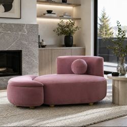 New! Sofa Accent Chaise With Storage Ottoman