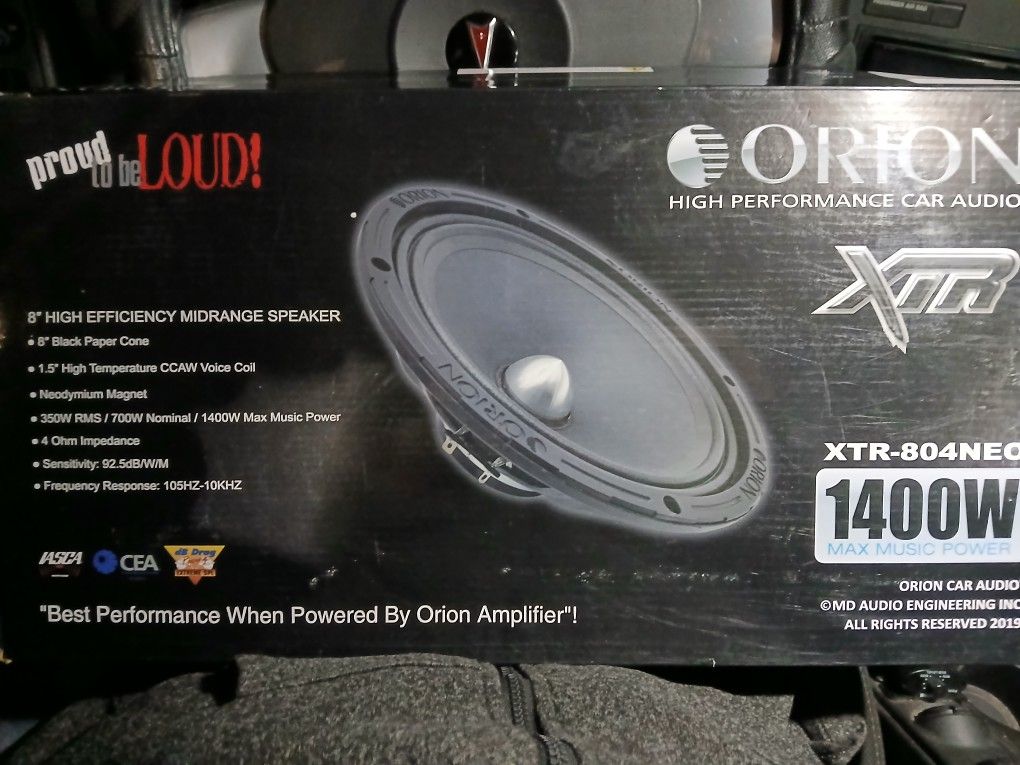 Orion Brand New 1400w Neo 8inch Loud Mids $120firm Price Pickup Only Serious Buyers Please Yes It Is Avaliable 