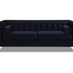 Luxury Navy Velvet Tuxedo Sofa / Loveseat