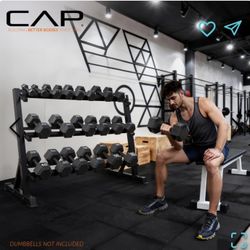 New New CAP 51-Inch 3-Tier Hex Dumbbell Storage Rack, Holds 5-50lb Pairs