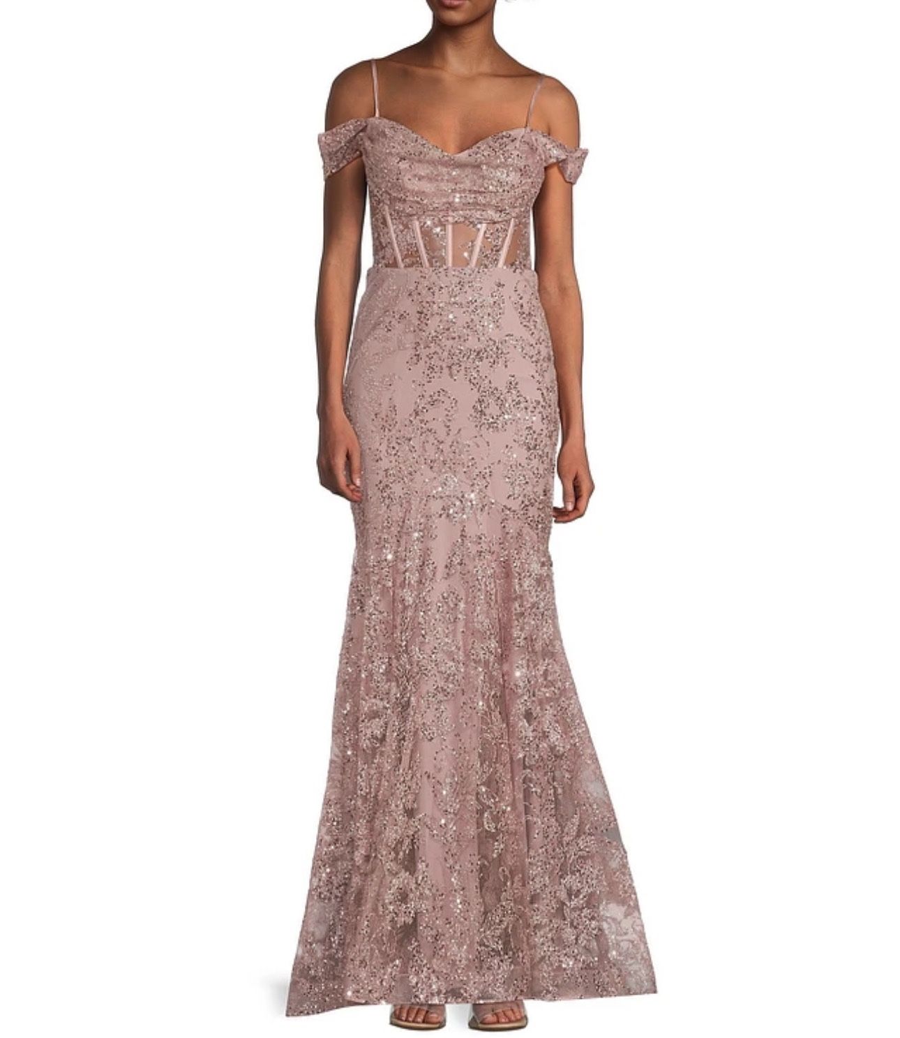 Pink Elegant Mermaid Tail Style Lace Dress