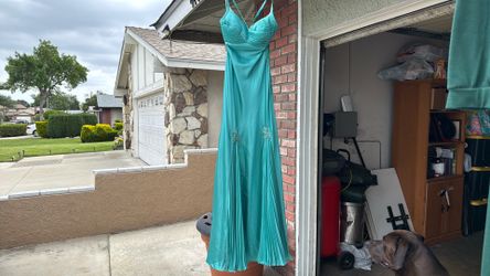 Teal long dress