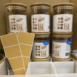 Glass organisation containers