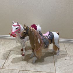 2 large Horses. Our generation by Battat. $80 both.