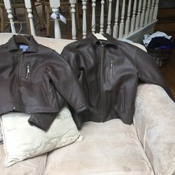 Brown Faux Leather Jackets , Boys