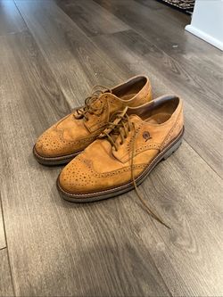 Tommy Hilfiger Men's Tan Suede Wingtip Brogue Lace-Up Shoes US 7