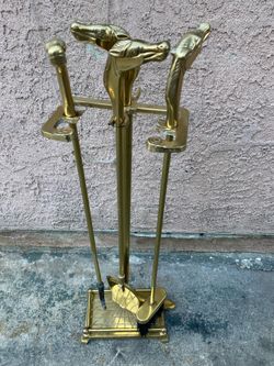 Horsehead vintage fireplace tools