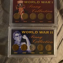 World War 1 And 2 Penny Collection 