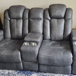 Love Sofa Electronic Grey Leather 