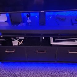 Black TV Stand Lights Not Included 