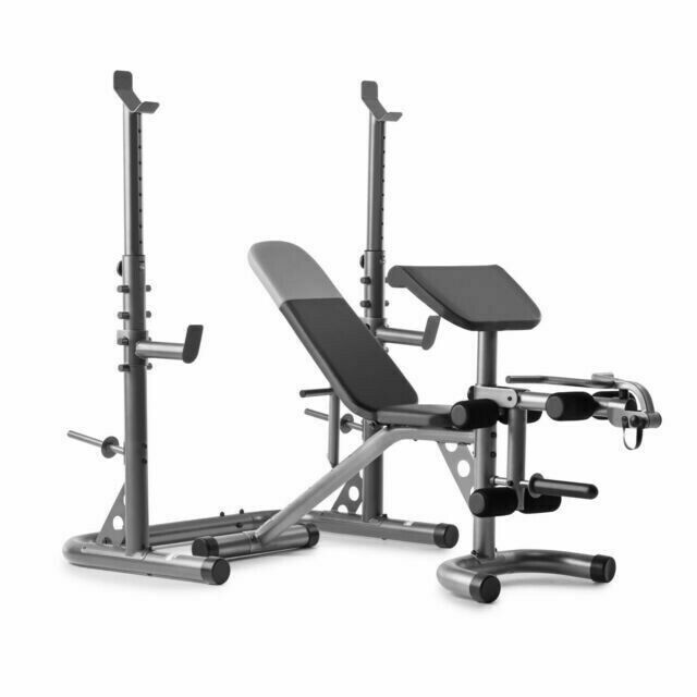 Olympic Workout Bench with Independent Squat Rack and Preacher