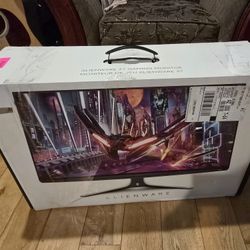 Alien 27inch Gaming Monitor QHD 2560 X 1440 - AW2723DF - READ CRACKED SCREEN FOR PARTS POWERS ON