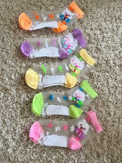 Kids Sheer Ankle Socks 5-Pack