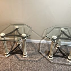 Beveled Glass End Tables