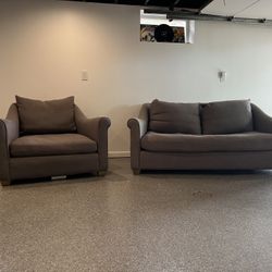 IKEA Gray couch and chair living room sofa set