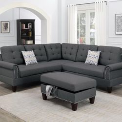 NEW SECTIONAL & OTTOMAN $649