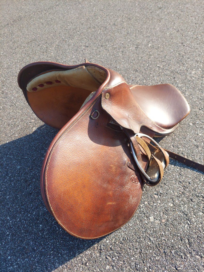 Horse Saddle Silver Cup Supreme Leather Saddle English Cowboy Western SCS