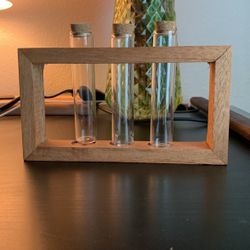 Handmade wooden pot for bamboo or water plants. 