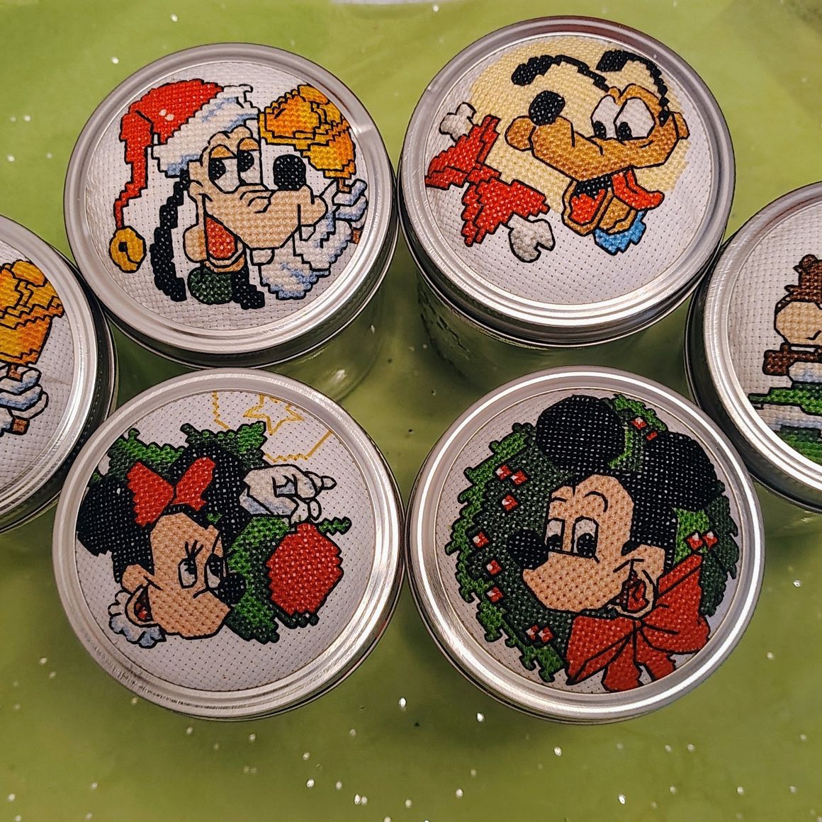 Disney Vintage Canning Jars Lot of 6