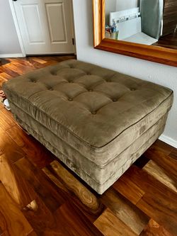 Brown suede ottoman