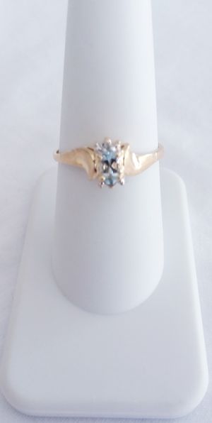 Photo 1/4 carat aquamarine and diamond ring 14kyg retail price $300 my price only $99! Local pickup or I SHIP through OfferUp