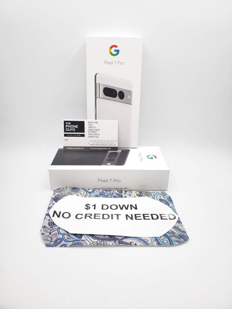 New Unlocked Google Pixel 7 Pro 128GB 90 DAY WARRANTY $1 DOWN NO CREDIT NEEDED Cell phones & Accessories