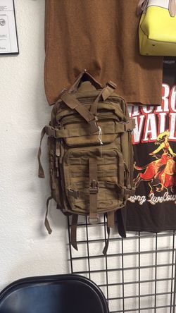 Brown tan tactical backpack
