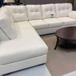 Donlen White RAF Corner Chaise Sectional