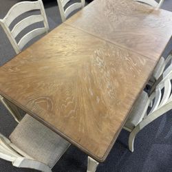 Chipped 7 Pcs Dining Room Set Dining Table and 6 Chairs 