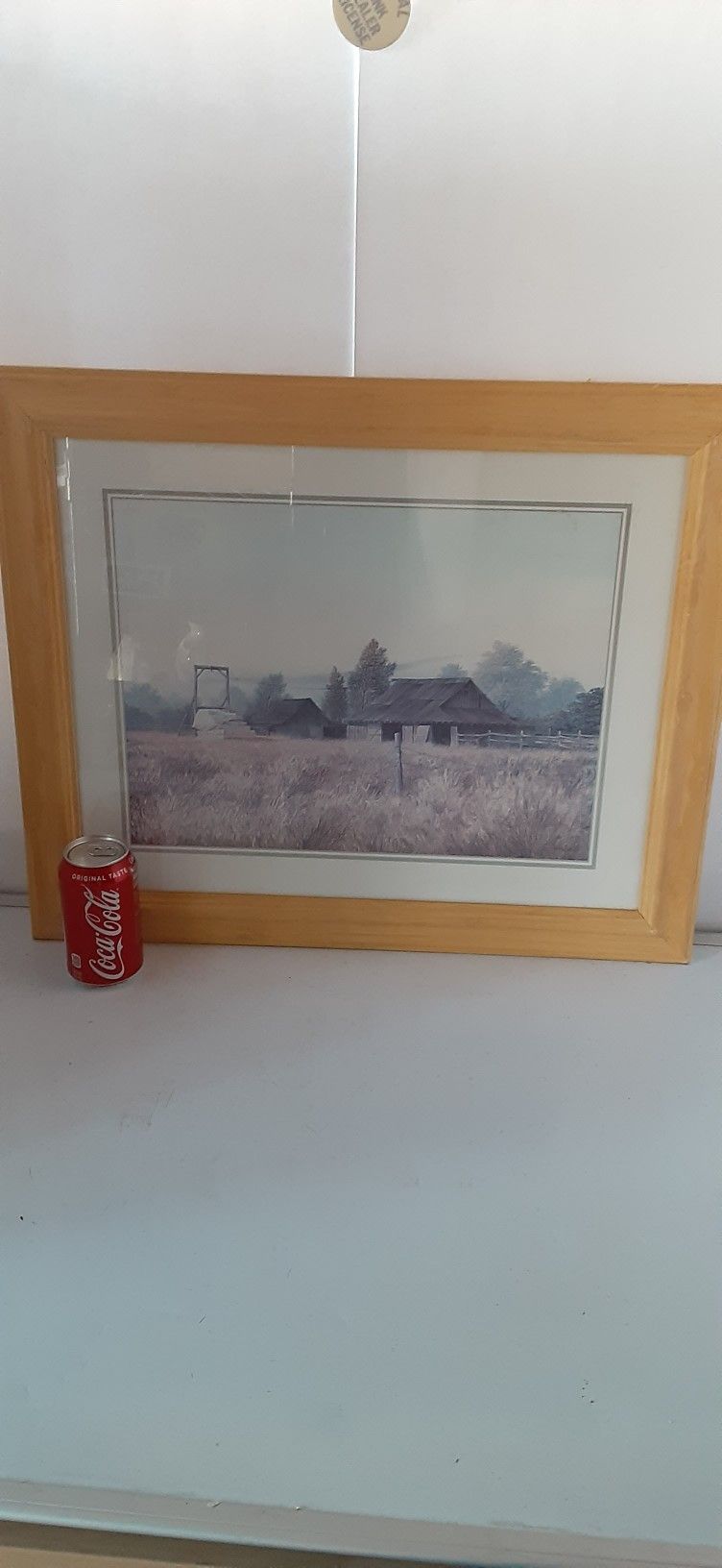 Framed Farm Barn Landscape Lithograph Print Signed Gene Speck