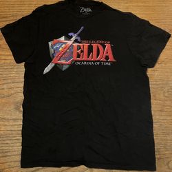 Woman’s Nintendo Legend Of Zelda Ocarina Of Time Game 2021 Title Shirt Size Medium Great Condition