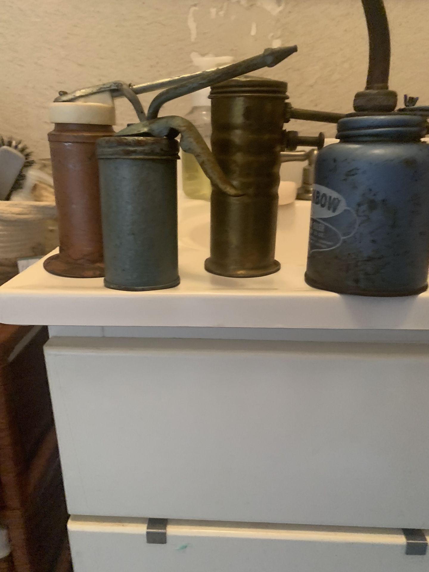 4 Vintage Oil Cans