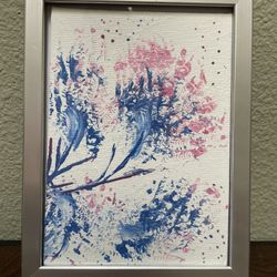 Flowers Painted On 5 By 7 Canvas 