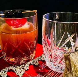 RARE cocktail glasses BROOKSIDE Waterford double old fashioned LARGE 16oz!