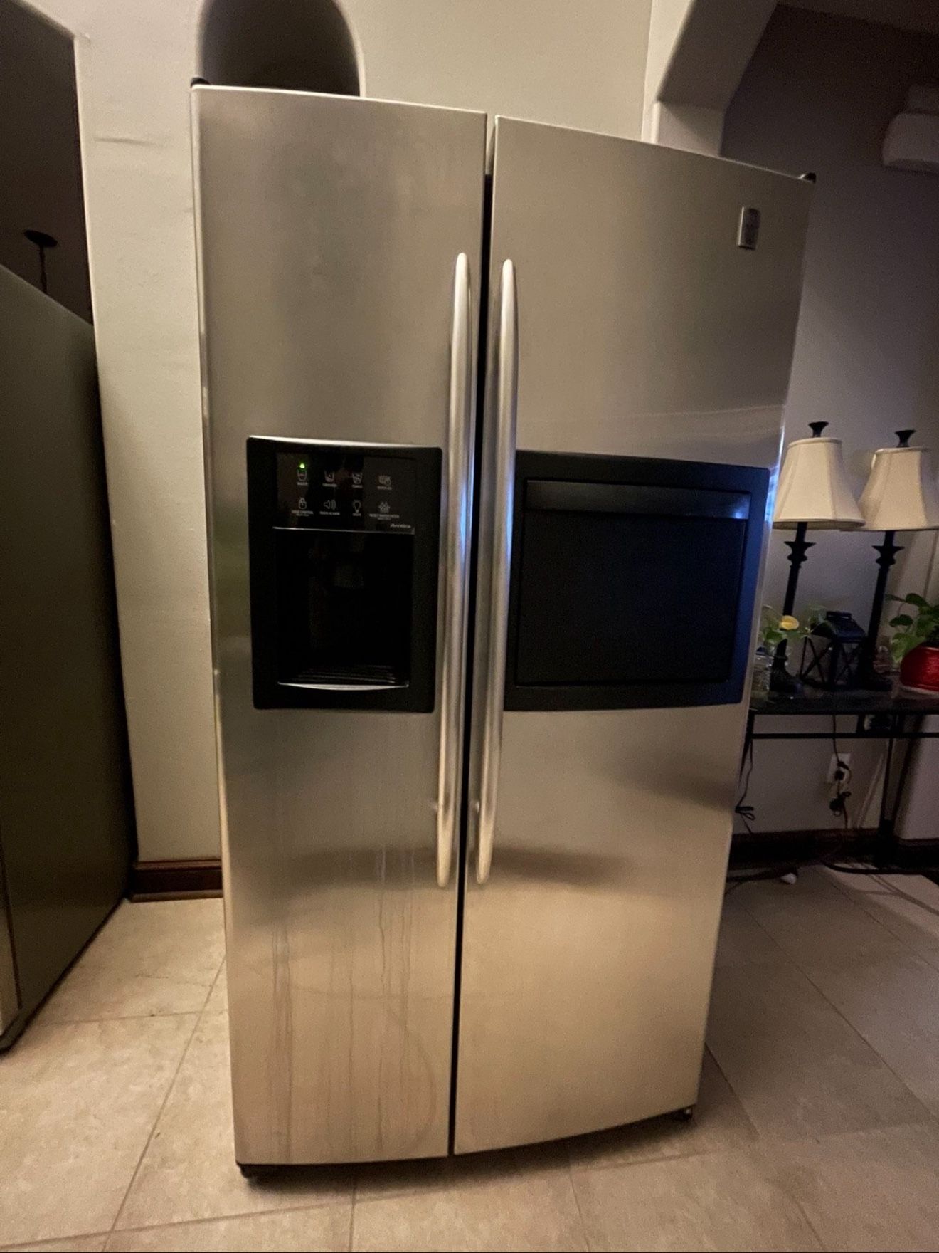 GE Profile 25.7 Cu. Ft. Stainless Steel Side-by-Side Refrigerator with Refreshment Center