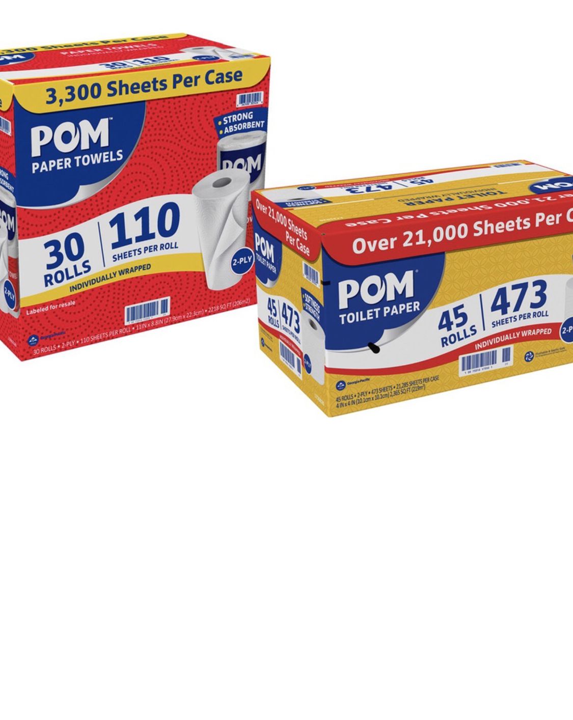 Pom Bath Tissue And Pom paper Towels In Stock