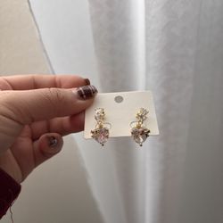 white heart earrings 