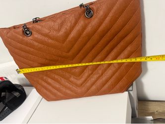 Quilted Chevron Tote Bag in Cognac Brown $28 Listing Metrics @