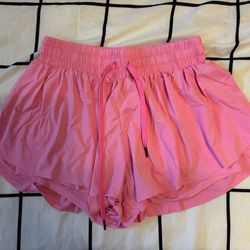 Pink Flowy Running Shorts