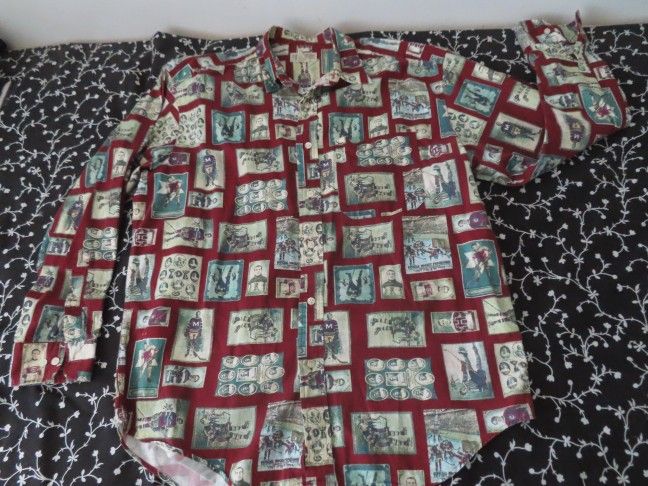 Men’s Vintage 1990's Banana Republic Button Collared Ice Hockey Shirt L