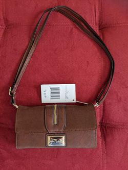Very small brown Simply Noelle purse, wallet or clutch with removable AND smaller strap