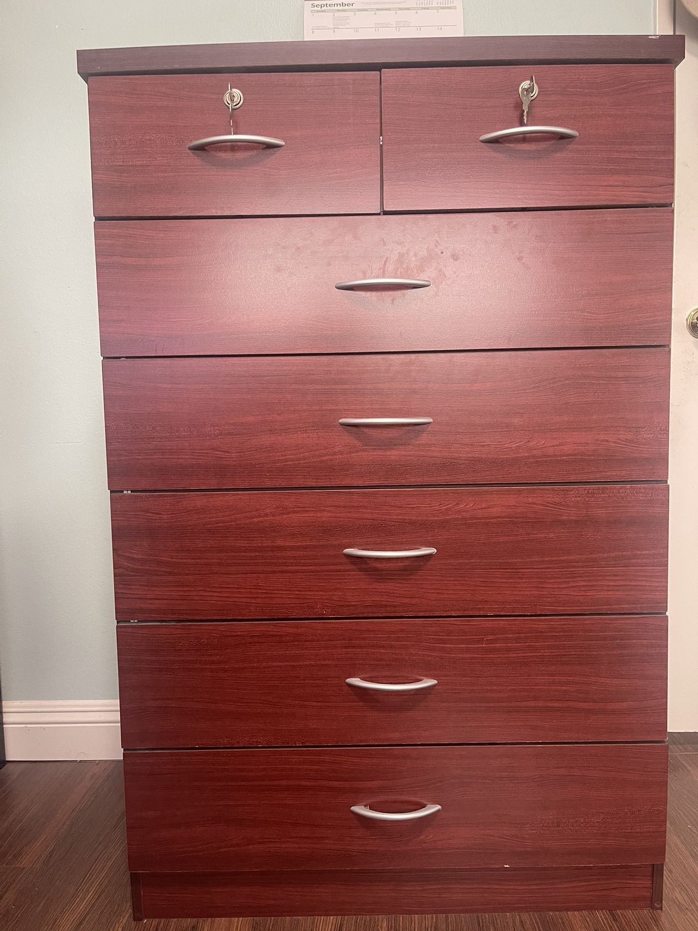 HODEDAH 7 Drawer Wood Dresser for Bedroom