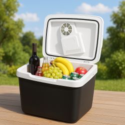 ZENY™ Mini Fridge Electric Cooler and Warmer for Car- 12V DC Electric Cooler Car Refrigerator with Automatic Locking Handle, 28 Quart Portable Car Fri