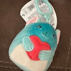 New Squishmallow character plush with clip