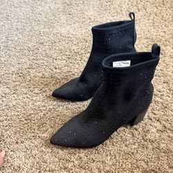 Black Sequin Booties