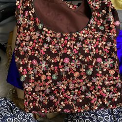 brown colorful clothes 