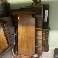 bedroom set for sale real oak wood 