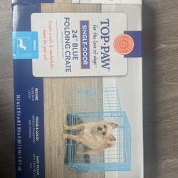 Top Paw 24in Blue Folding Crate
